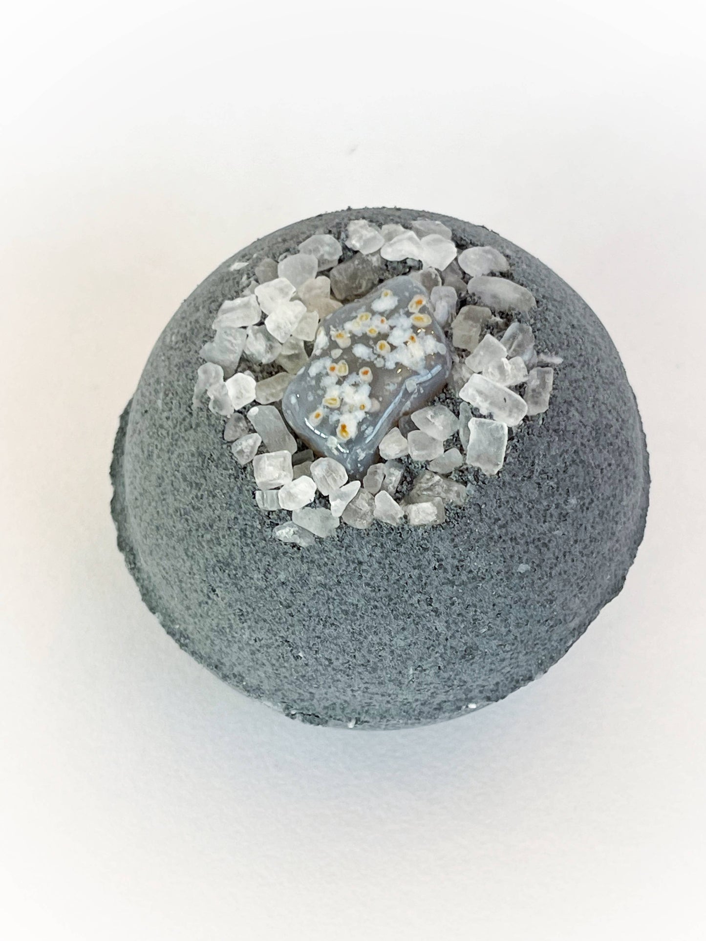 Activated Charcoal, Agate & Coarse Sea Salt Bath Bomb: Medium