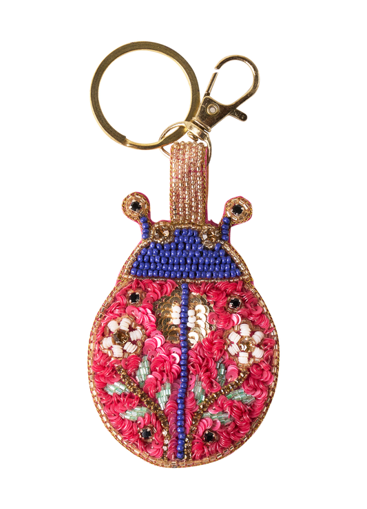 Lovely Ladybug- Beaded Keyring