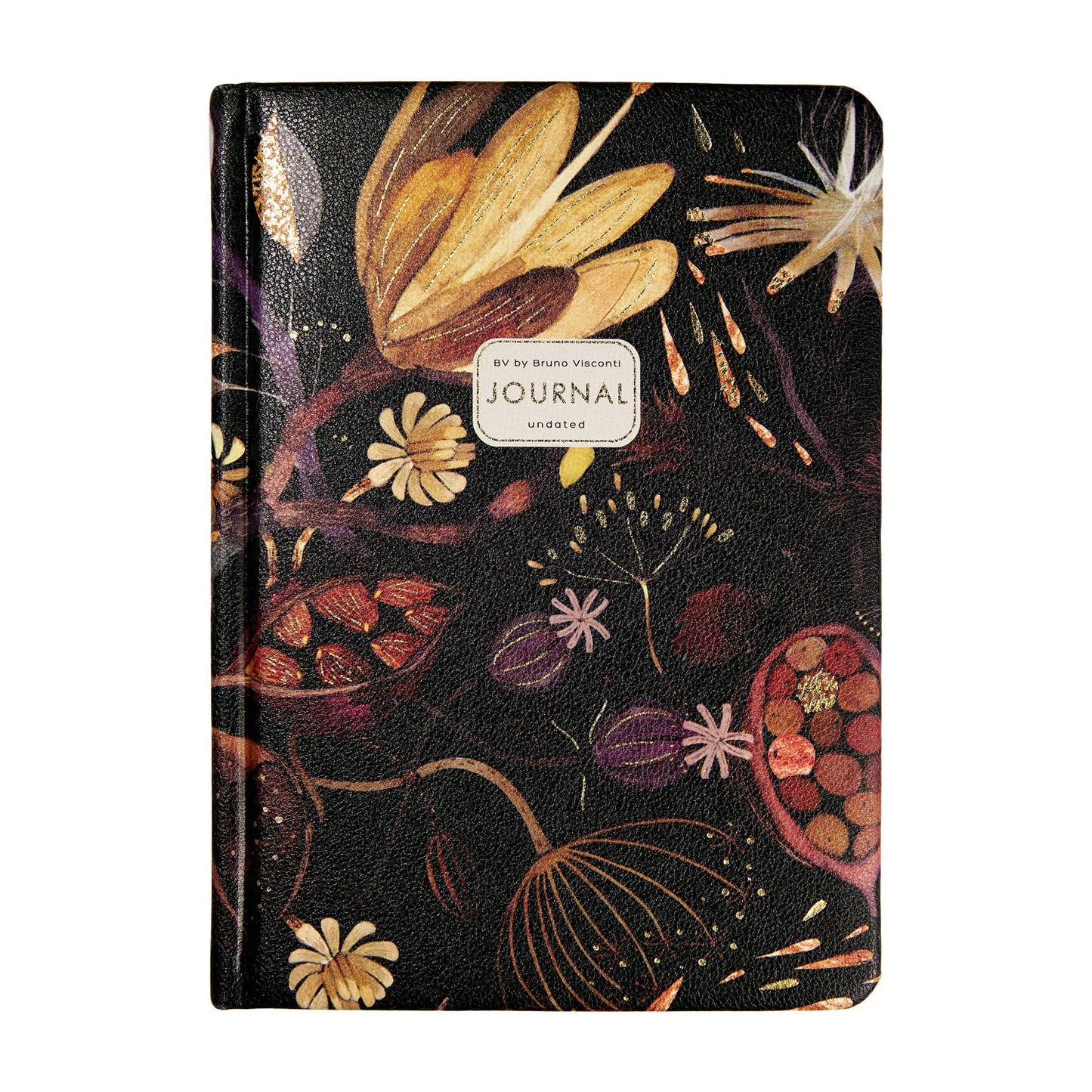 Vegan Leather Hardcover Daily Planner -Night Flowers 