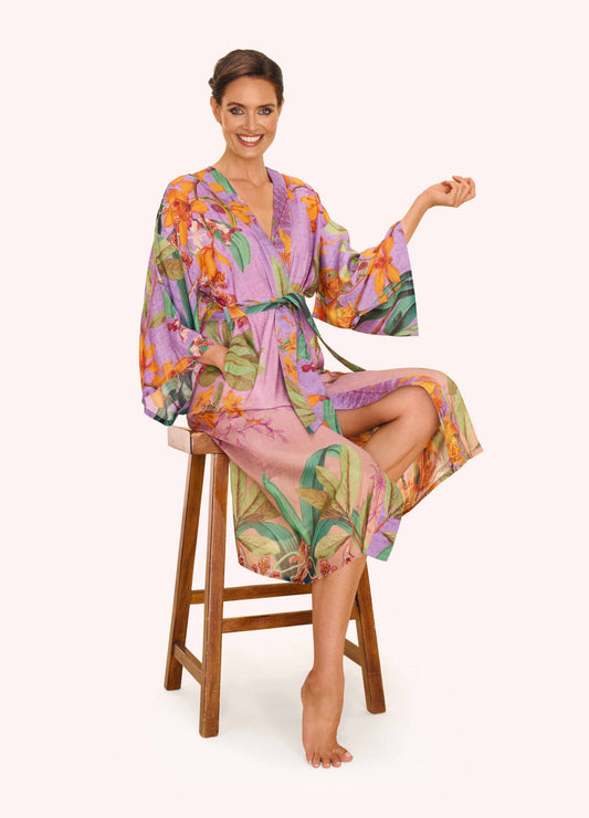 Kimono Gown - Botany Bliss - Lavender