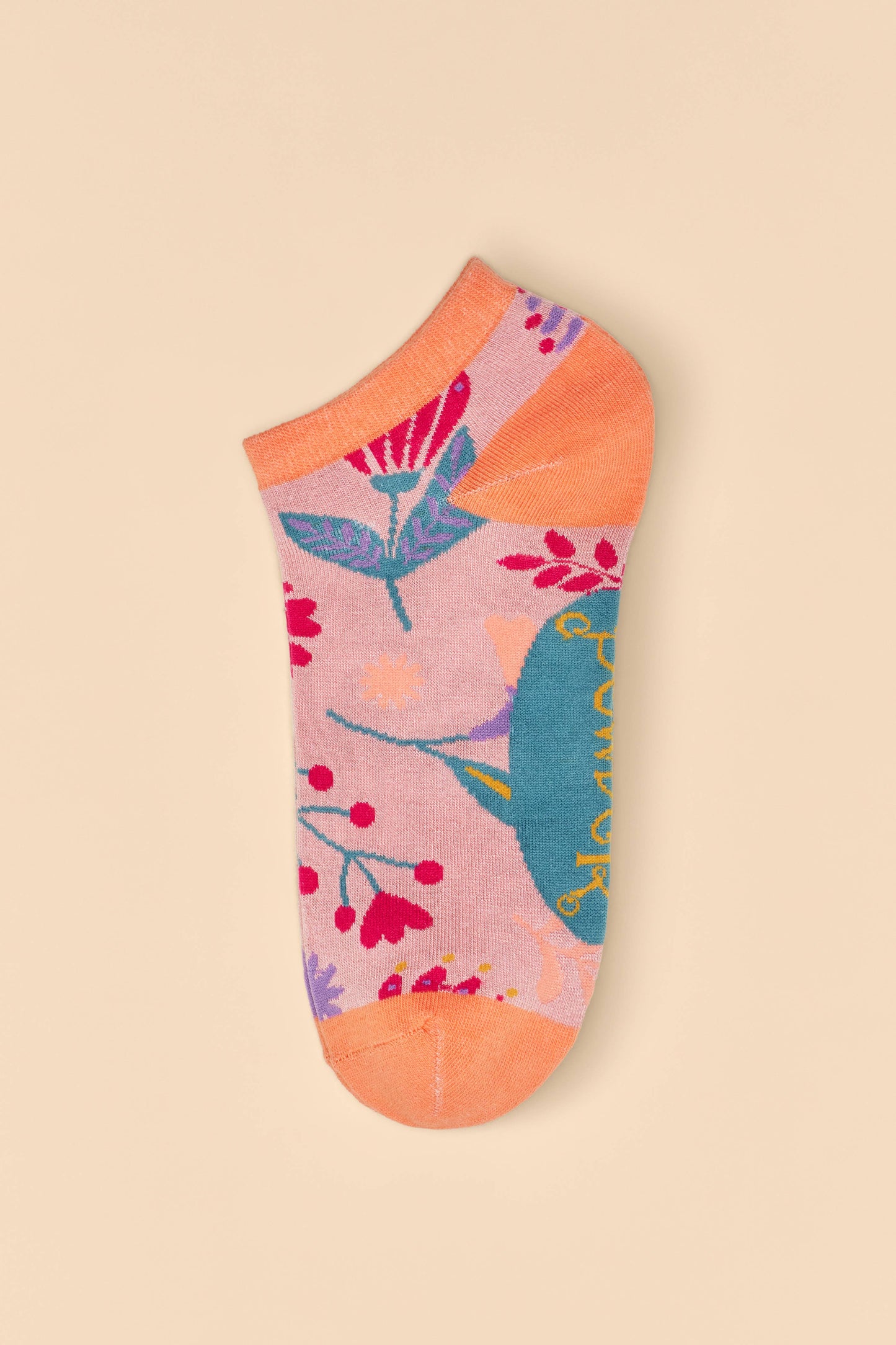 Watercolor Flowers Trainer Socks - Petal