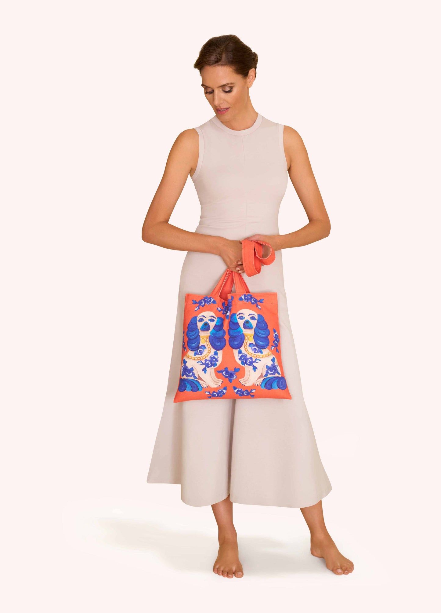 Canvas Tote Bag - Splendid Spaniels: Pink