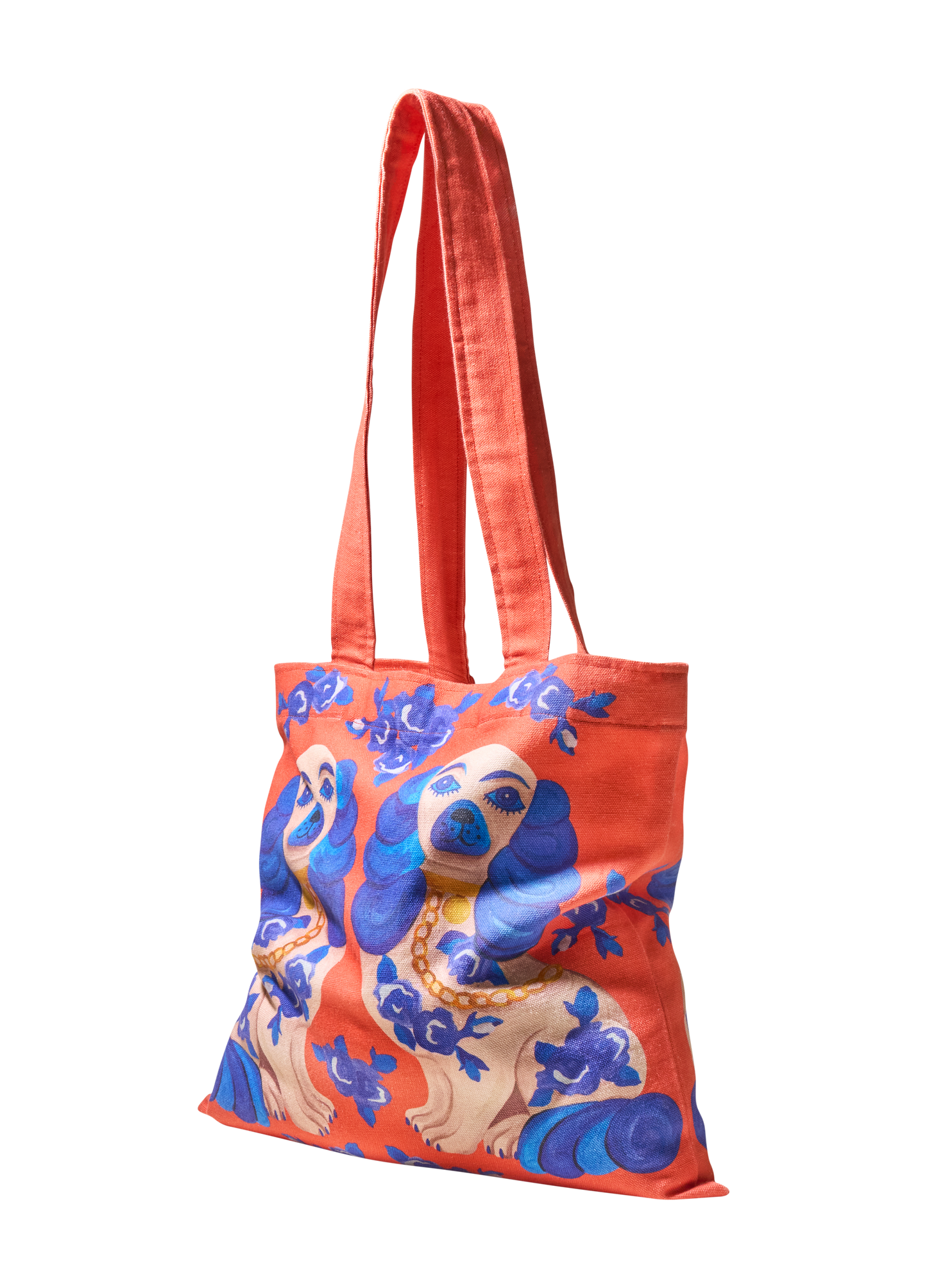 Canvas Tote Bag - Splendid Spaniels: Pink