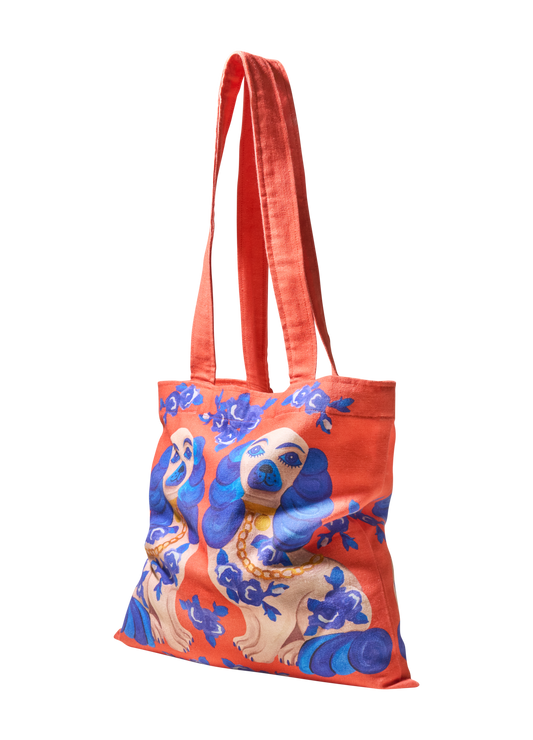 Canvas Tote Bag - Splendid Spaniels: Pink