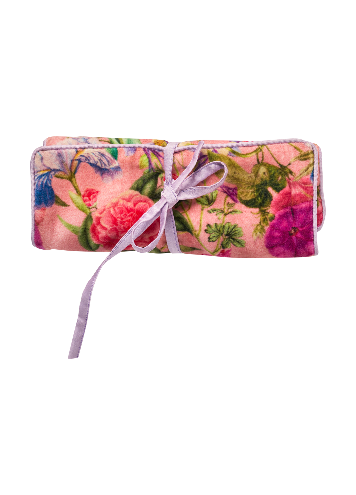 Floral Jewlery Roll - Pink