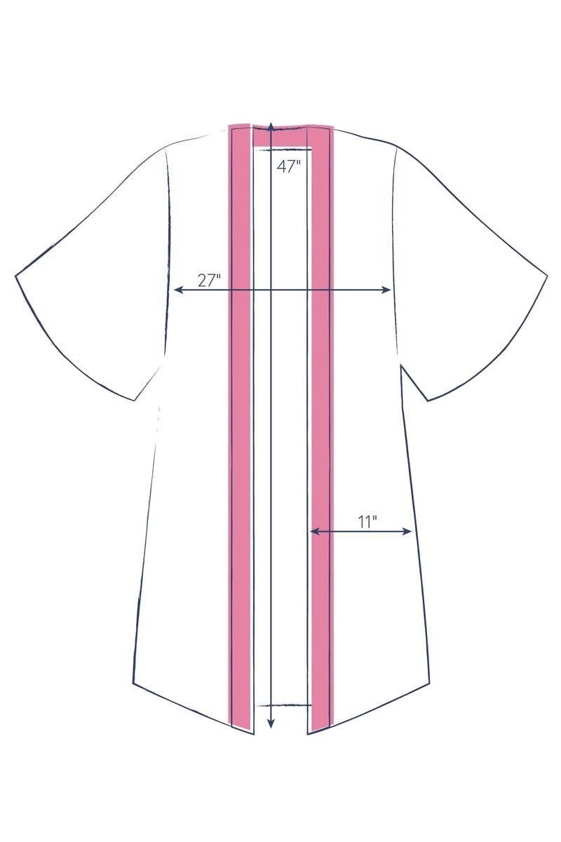 Kimono Gown - Floral Study - Denim