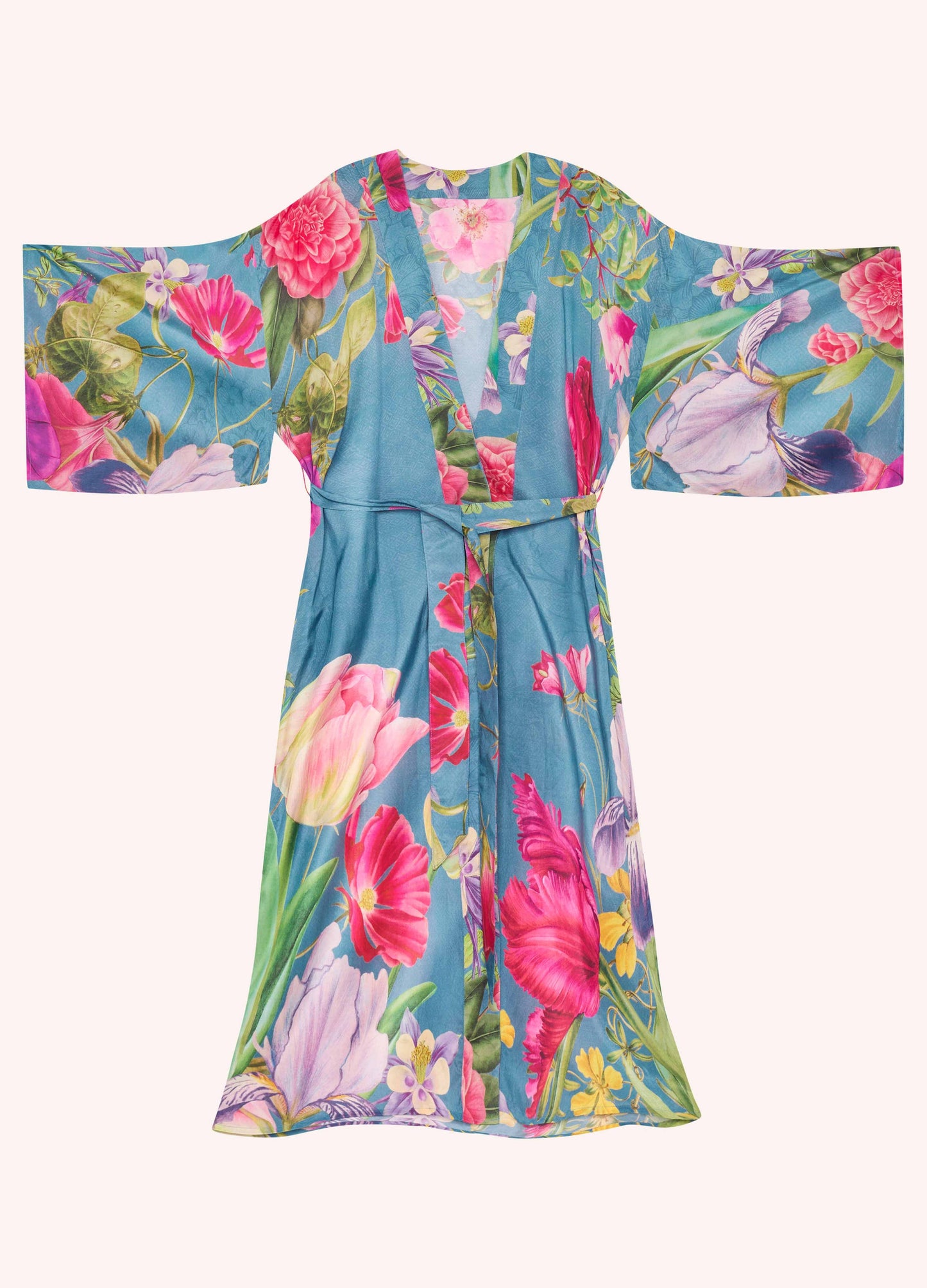 Kimono Gown - Floral Study - Denim