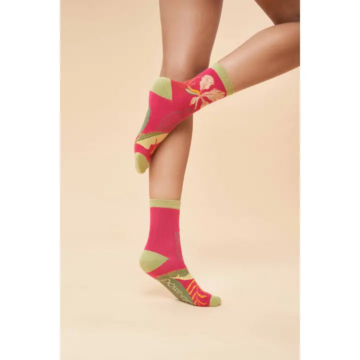 Delicate Tropical Flora Socks