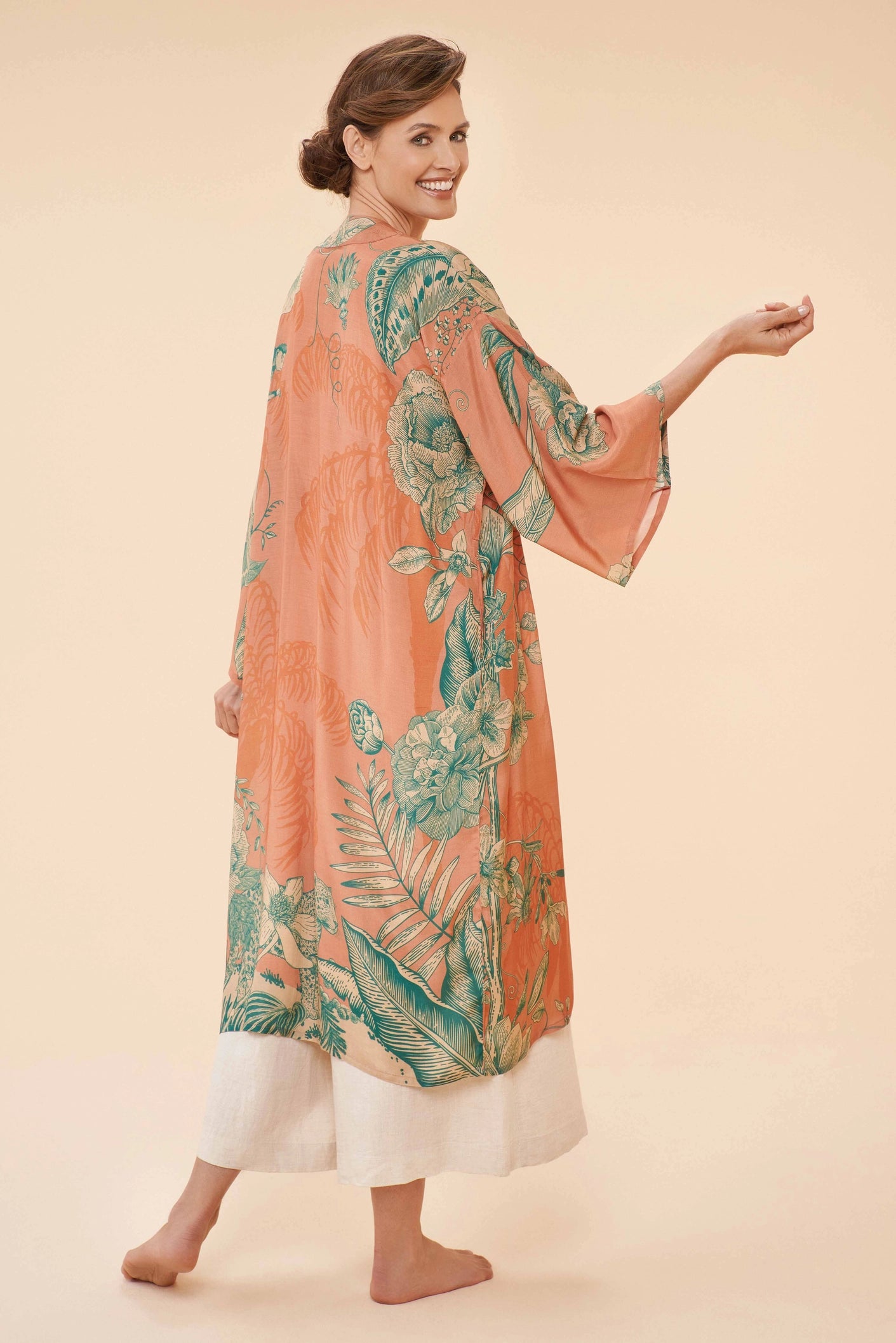 Tropical Flora and Fauna Kimono Gown