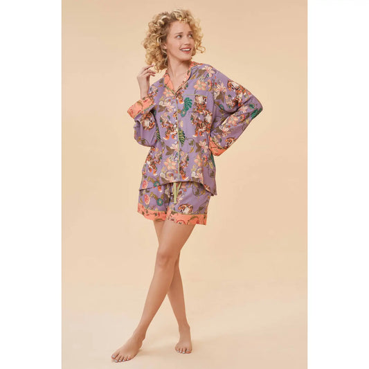 Prancing Tiger Pajamas in Lilac