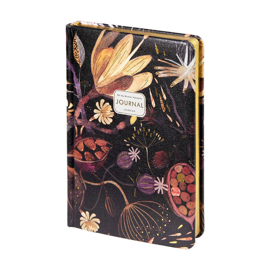 Vegan Leather Hardcover Daily Planner -Night Flowers 