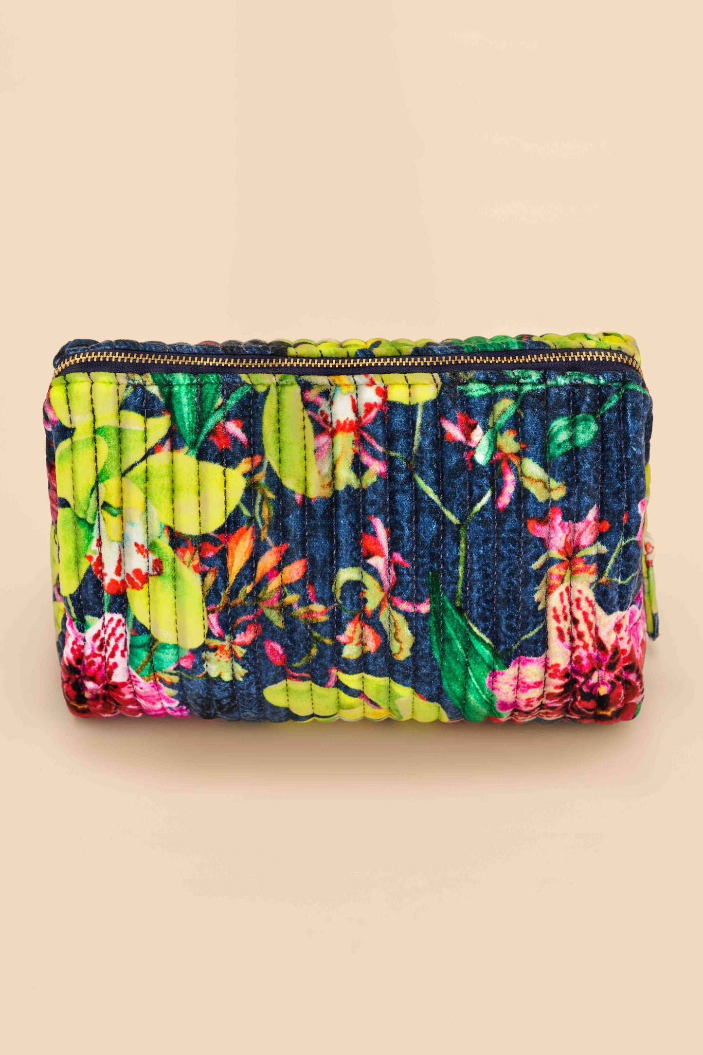 Large Quilted Washbag - Exotic Evening, Ink