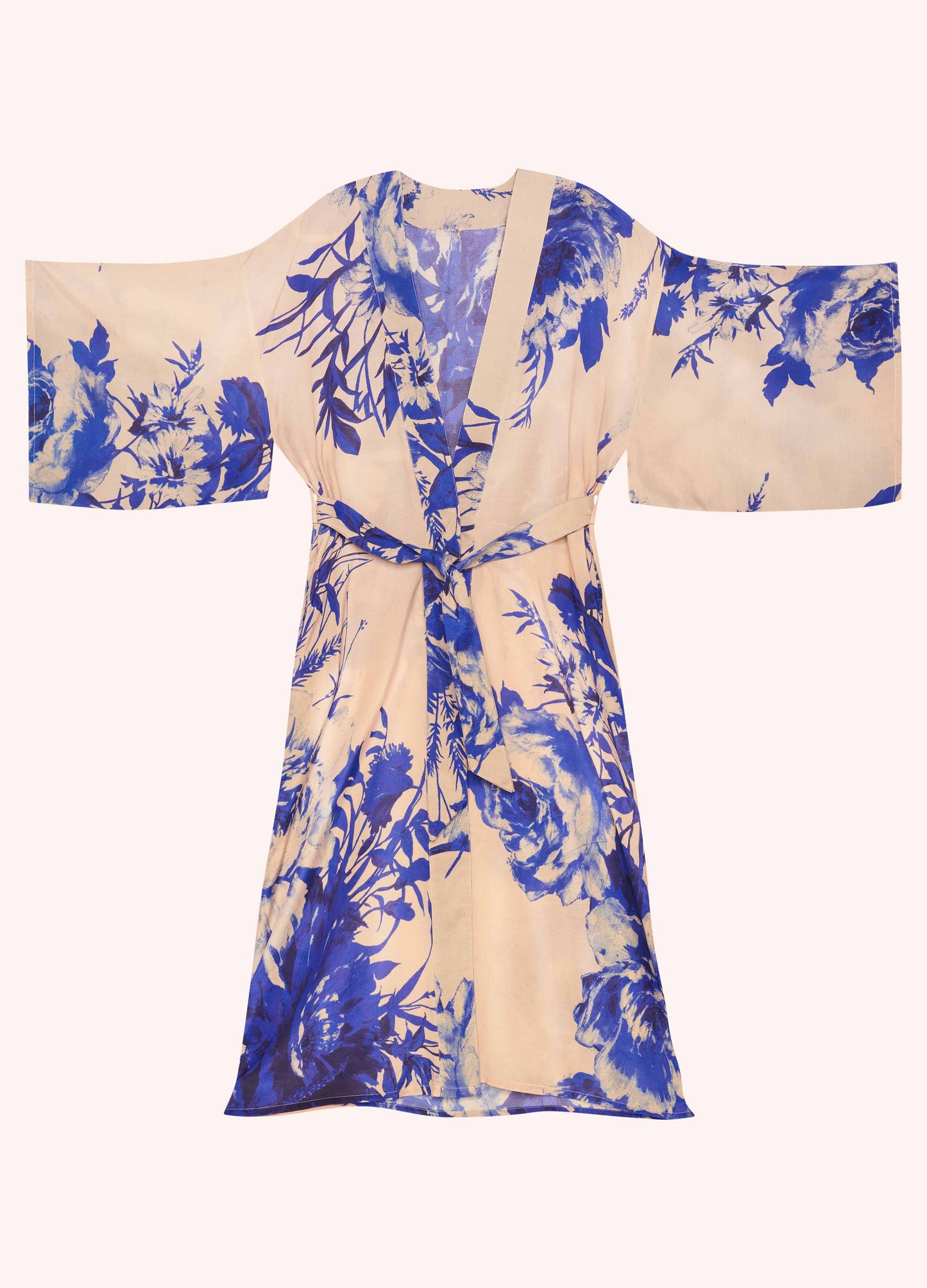 China Blue Blooms Kimono Gown
