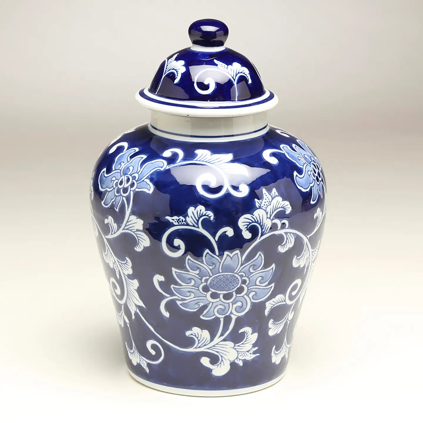 Blue and White Floral Ginger Jar