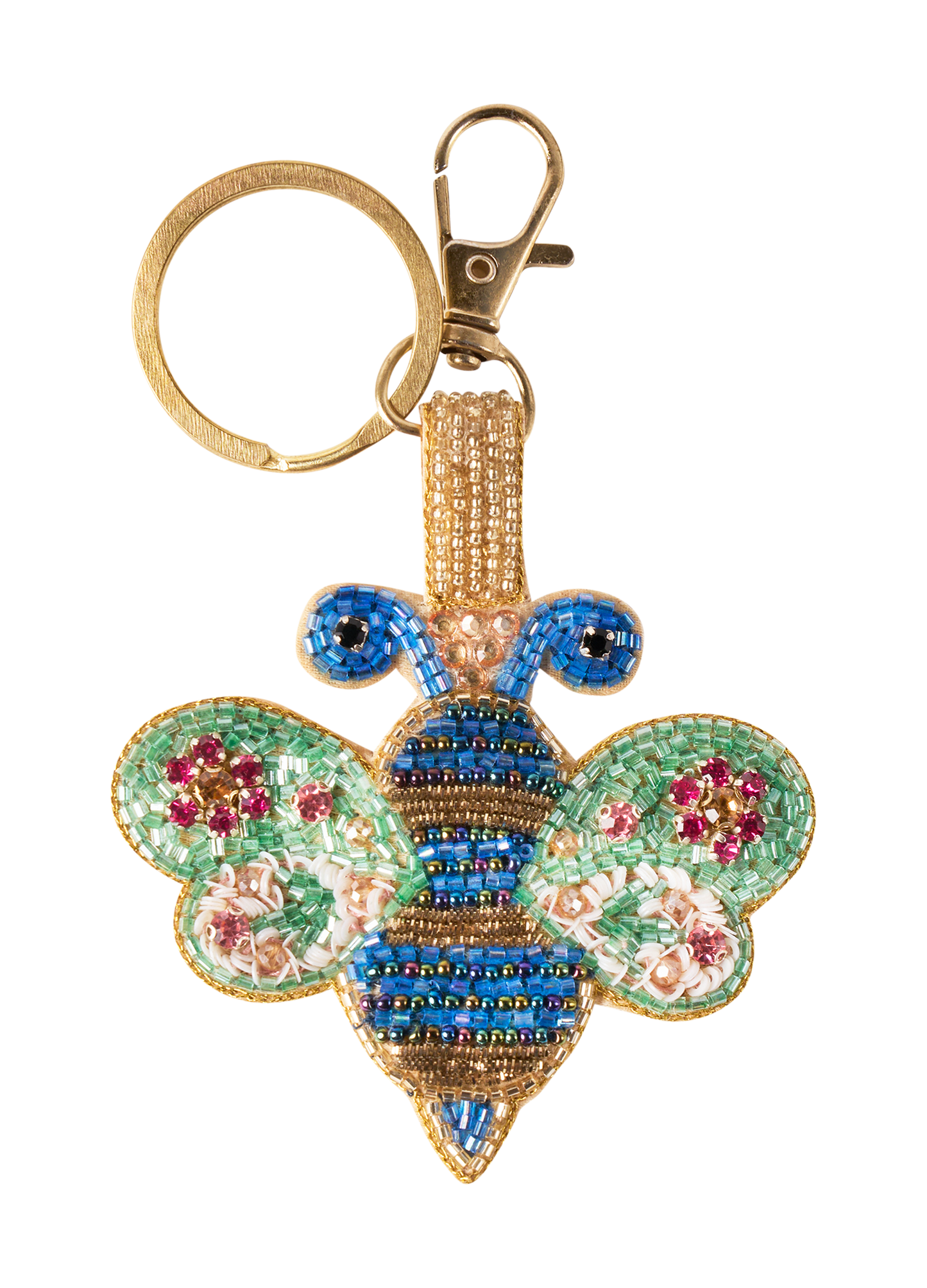 Blooming Bee- Beaded Keyring