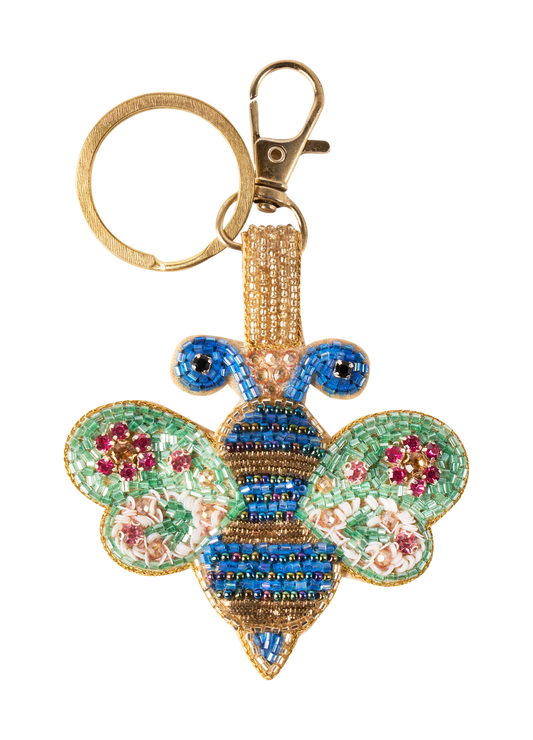 Blooming Bee- Beaded Keyring