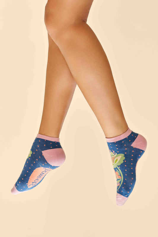 Scandinavian Stems Ankle Socks - Navy