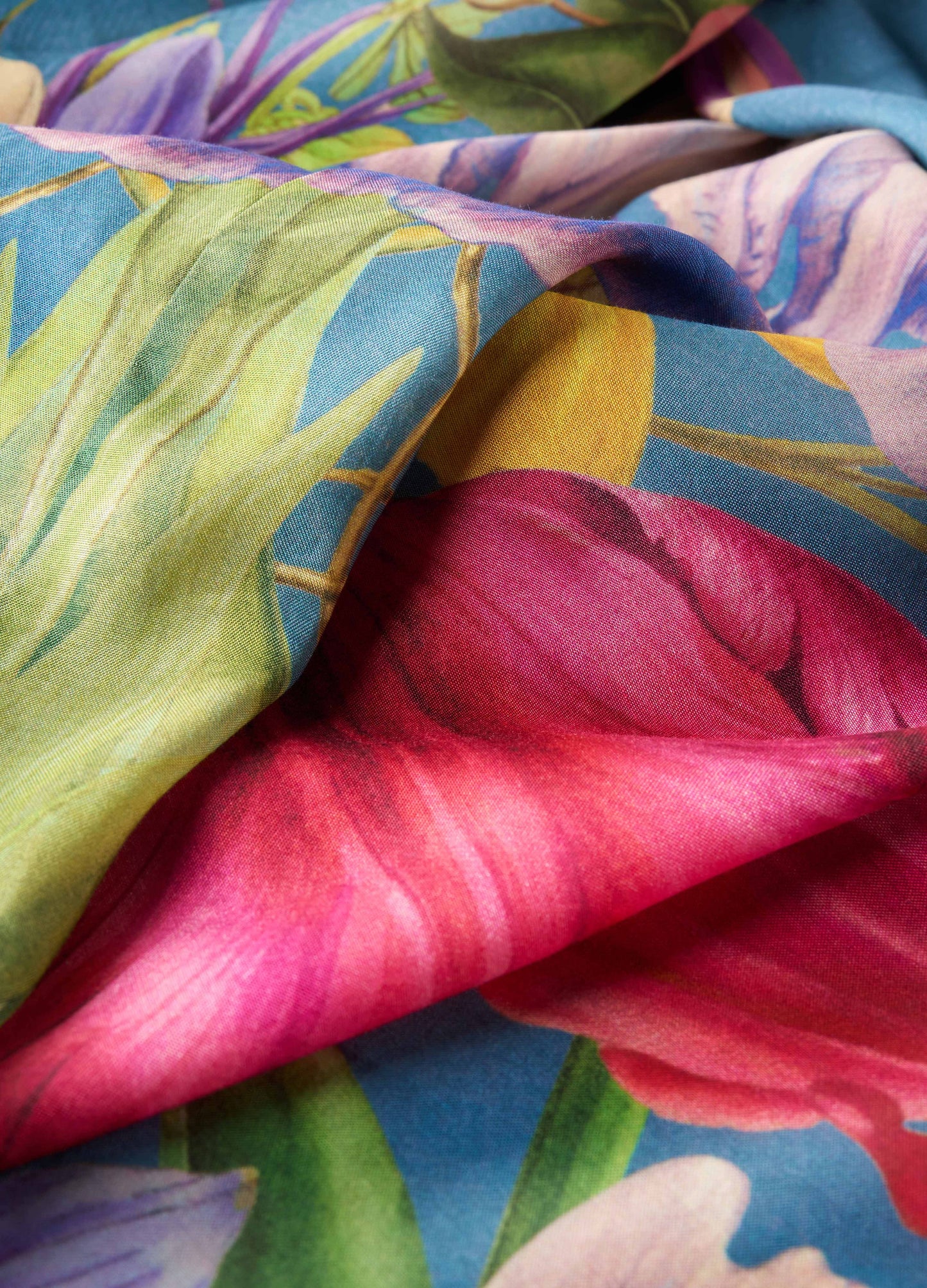 Kimono Gown - Floral Study - Denim
