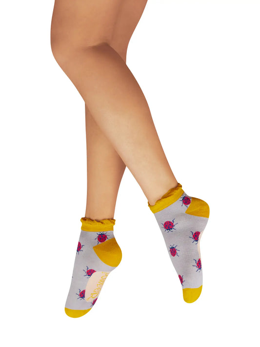 Lovely Ladybugs Ladies Socks -Lilac