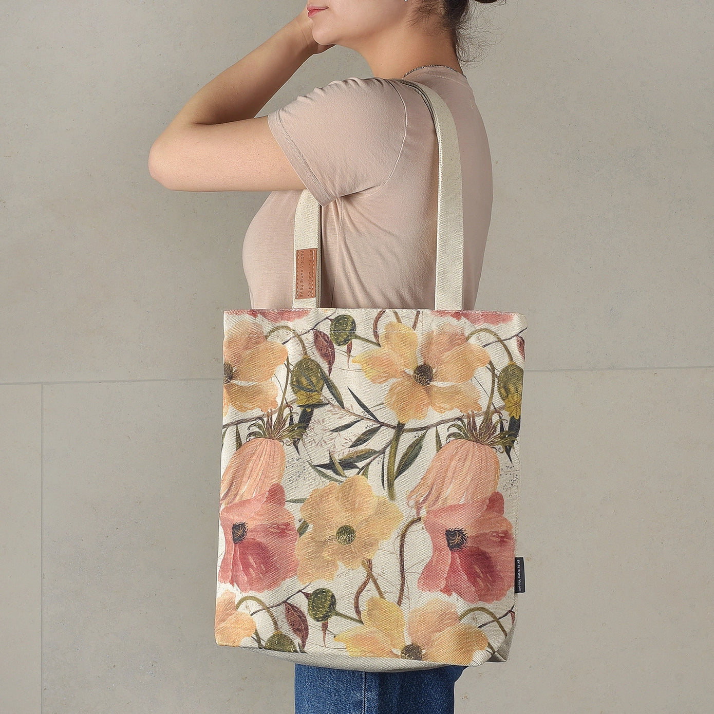 Pretty Petals Canvas Shopper bag