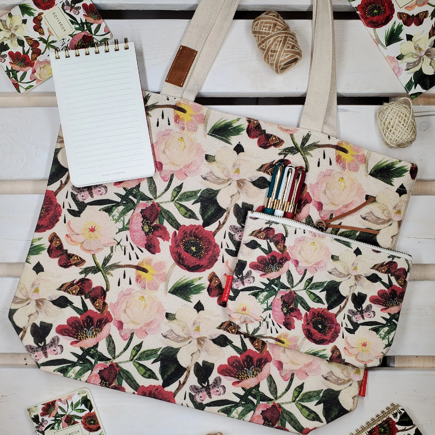 Peonies Canvas Tote