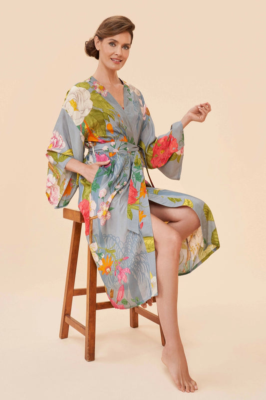 Tropical Flora and Fauna Kimono Gown