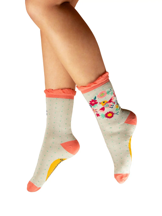 Tweety Ladies Socks - Cream