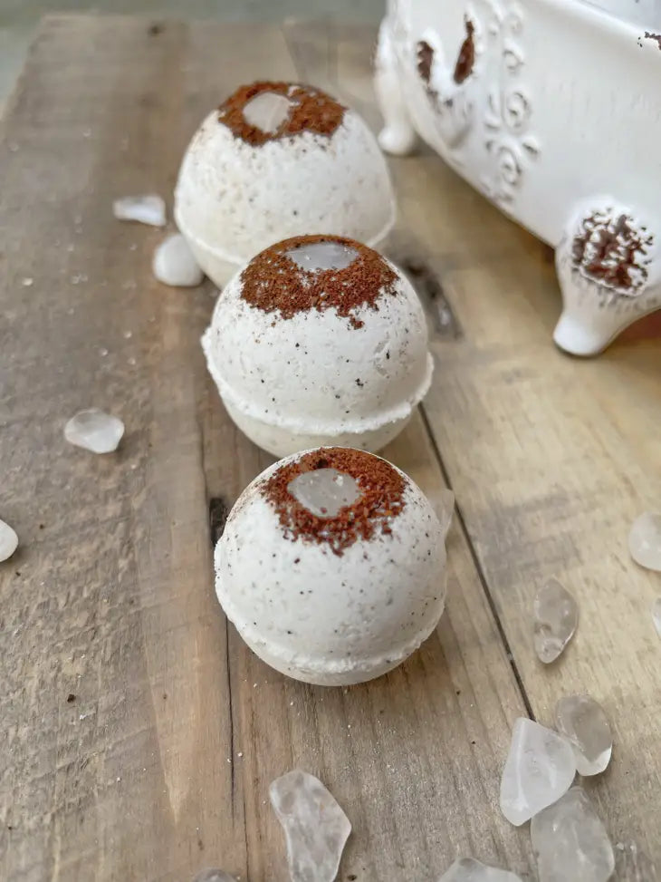 Crystal Quartz & Coffee Bath Bombs