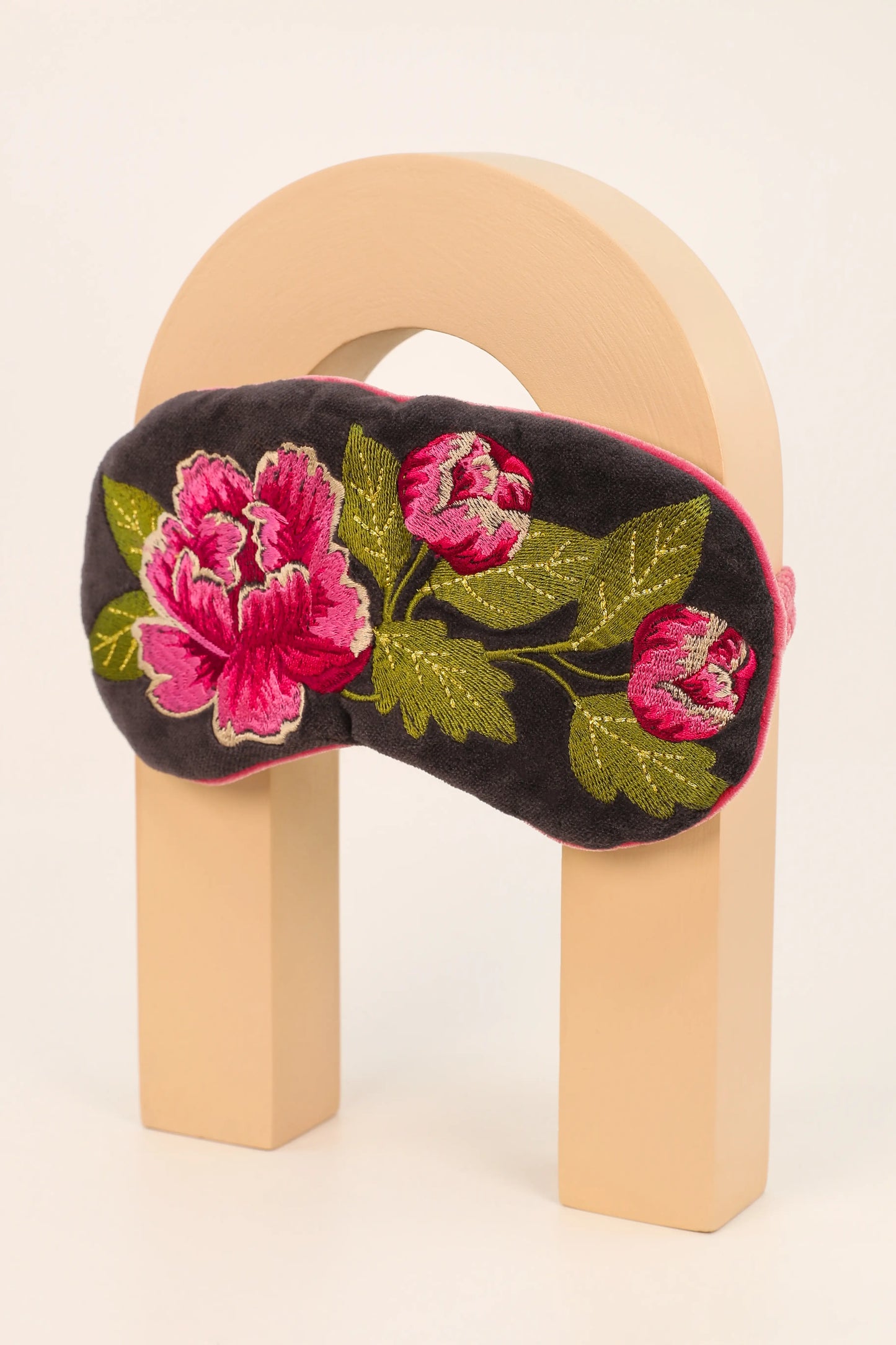 Painted Peony Velvet Eye Mask