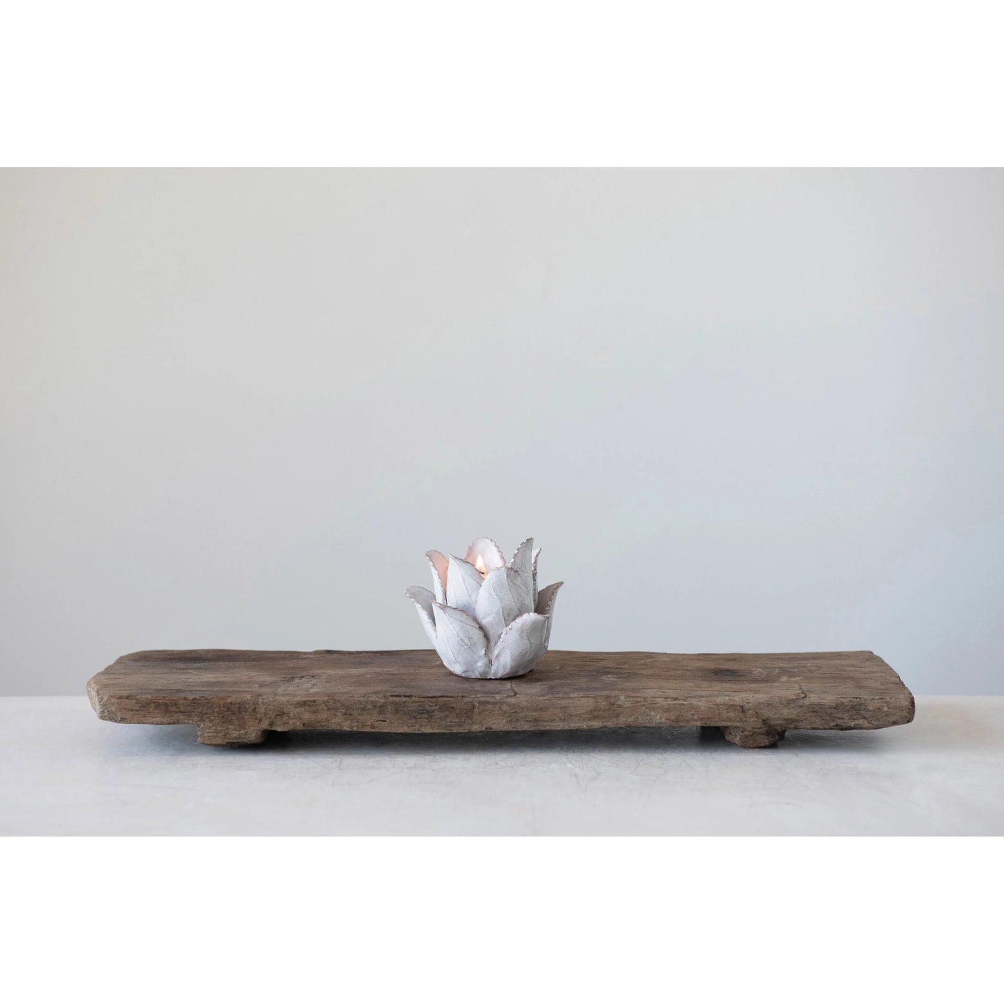 Handmade Terracotta Flower Tealight Holder